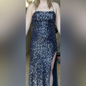 Sequin Navy Blue Dress